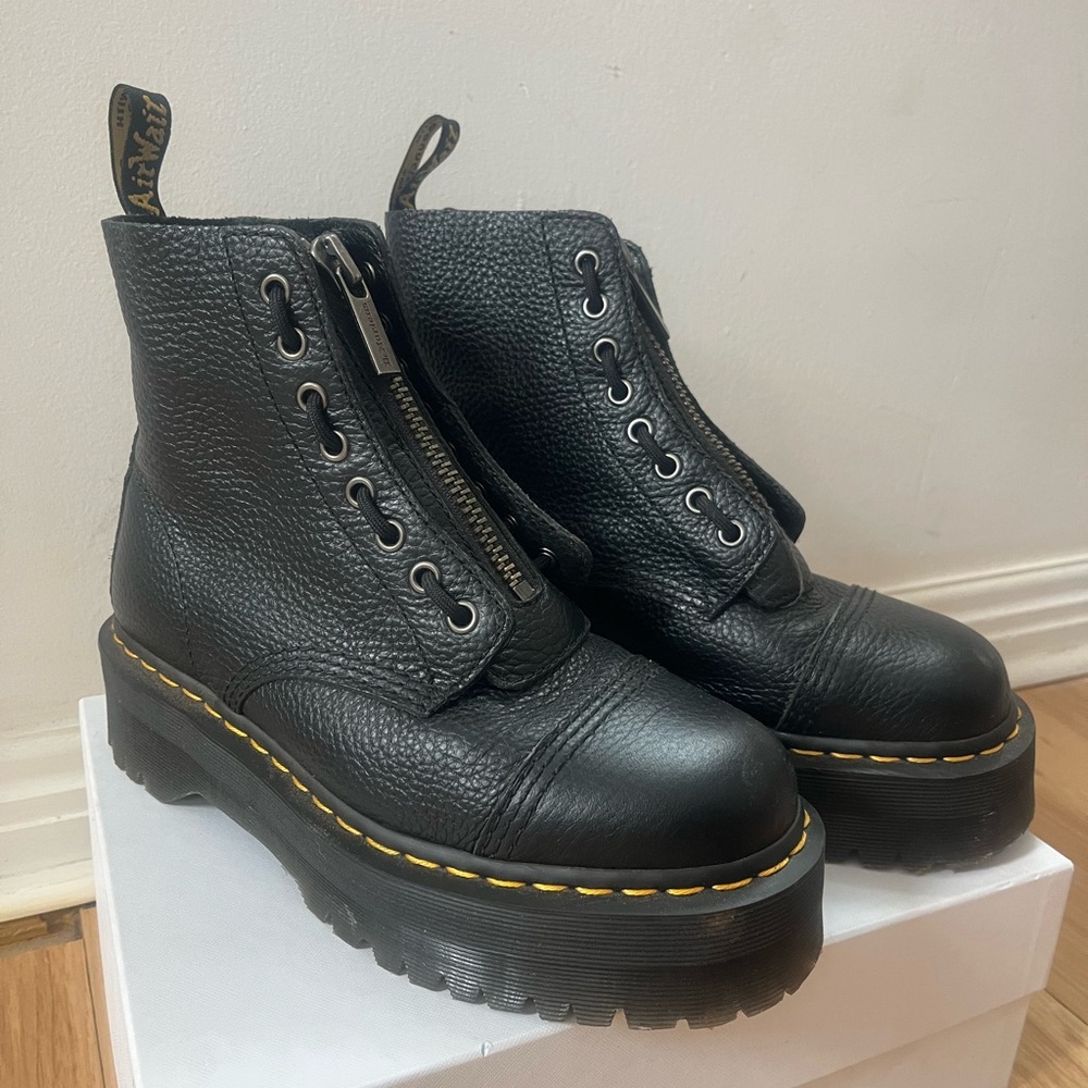 Dr. Martens Sinclair Milled Nappa Leather Platform Boots - Picture 8 of 13